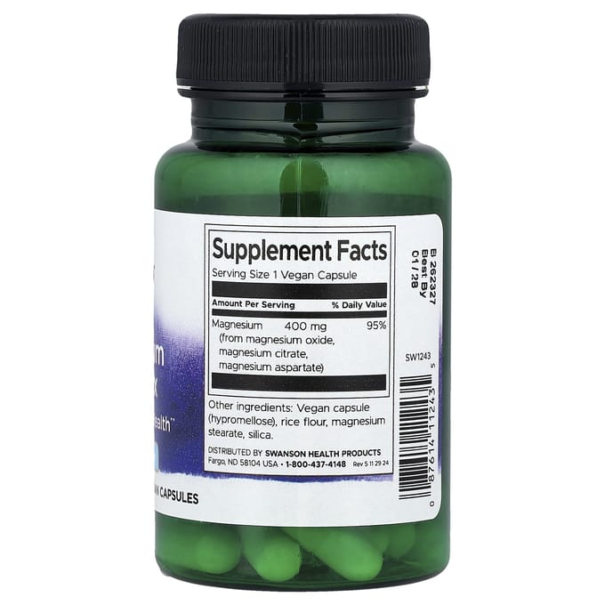 Triple Magnesium Complex, 400 mg, 30 vegetarische capsules