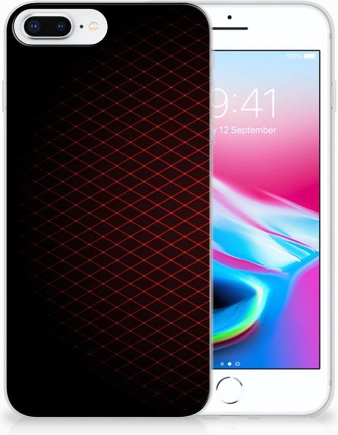 Apple iPhone 7 Plus | 8 Plus TPU bumper Geruit Rood