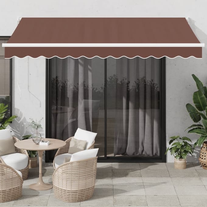 vidaXL - Luifel - handmatig - uittrekbaar - 350x250 - cm - bruin