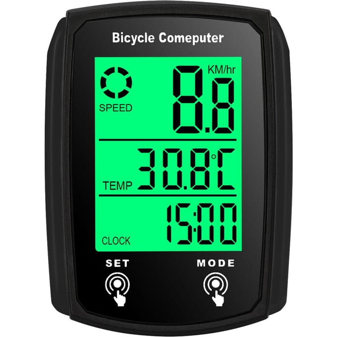 Bekabelde fietscomputer 19 functies Touch Bike Snelheidsmeter Kilometerteller Waterdichte fietscomputer met zwart