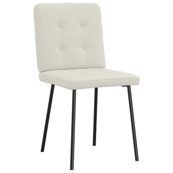 vidaXL Eetkamerstoelen 2 st fluweel crèmekleurig