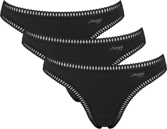 Sloggi Women GO Crush String (3-pack) - dames string - zwart