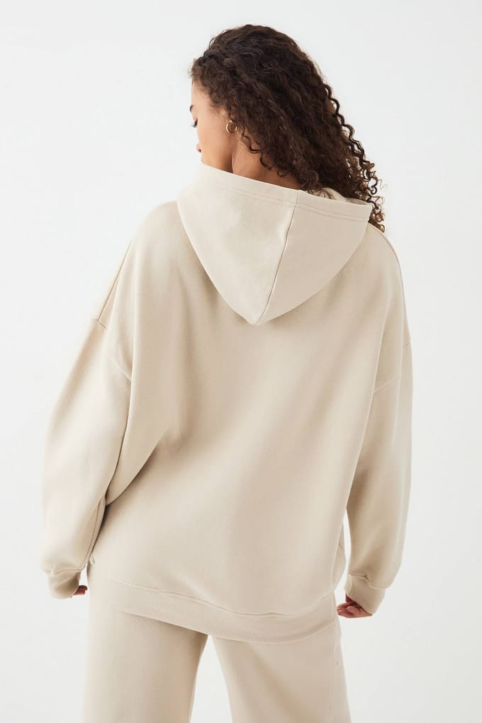 Dames DSGN Studio Relief Oversized Hoodie | Stone | Maat: Large