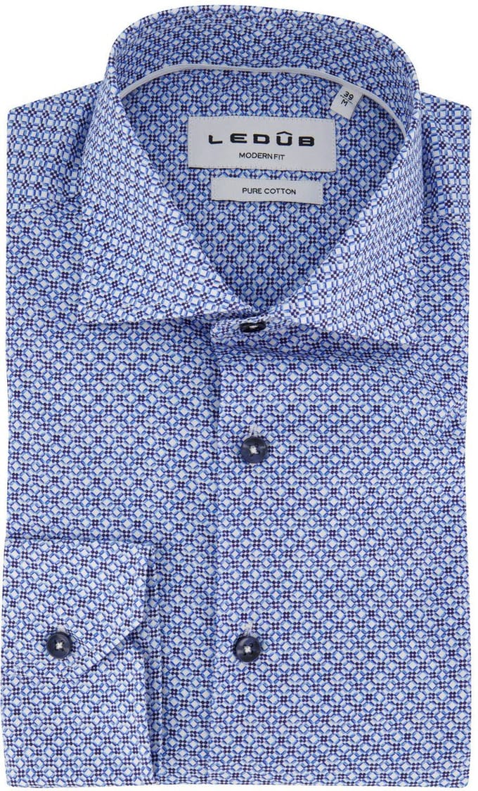 Ledub casual overhemd blauw