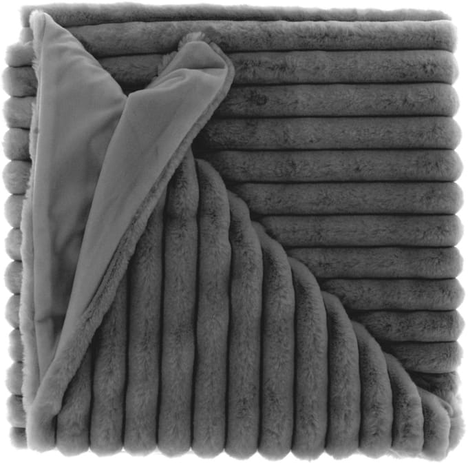 Unique Living Fleece Plaid Peppe Dark Grey 150x200