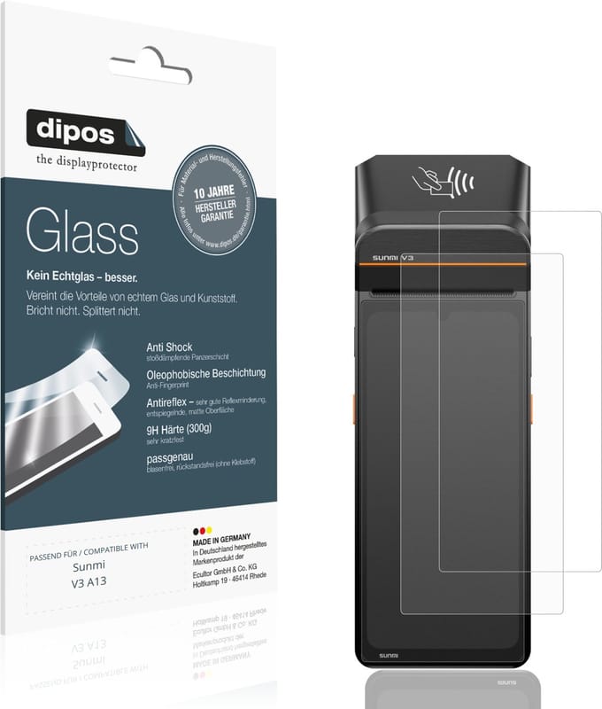 dipos – 2x Matte Pantserfolie geschikt voor Sunmi V3 A13 | 9H Screenprotector
