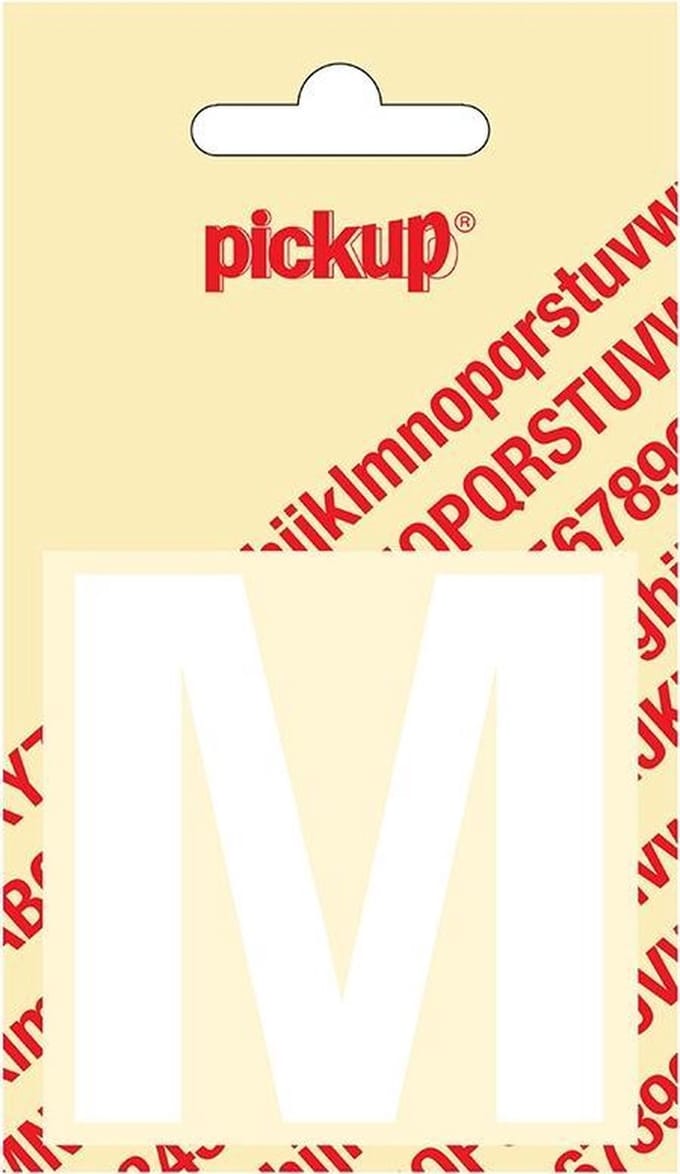 Pickup plakletter Helvetica 60 mm - wit M