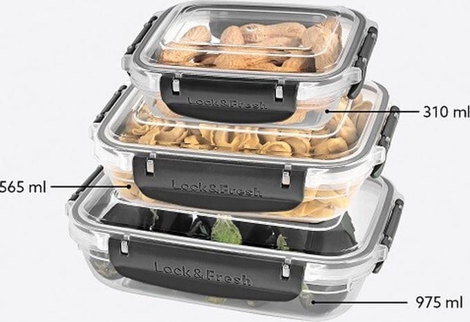 Vershoudbakjes (set van 3) - 310-545-975ml meal Prep met deksel magnetronbakjes vershouddoos