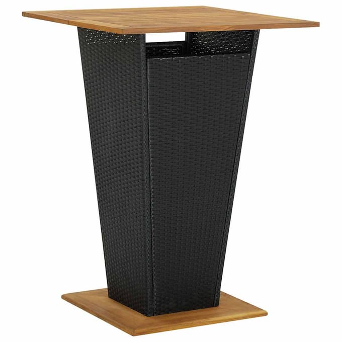 vidaXL - 9-delige - Tuinbarset - met - kussens - poly - rattan - zwart