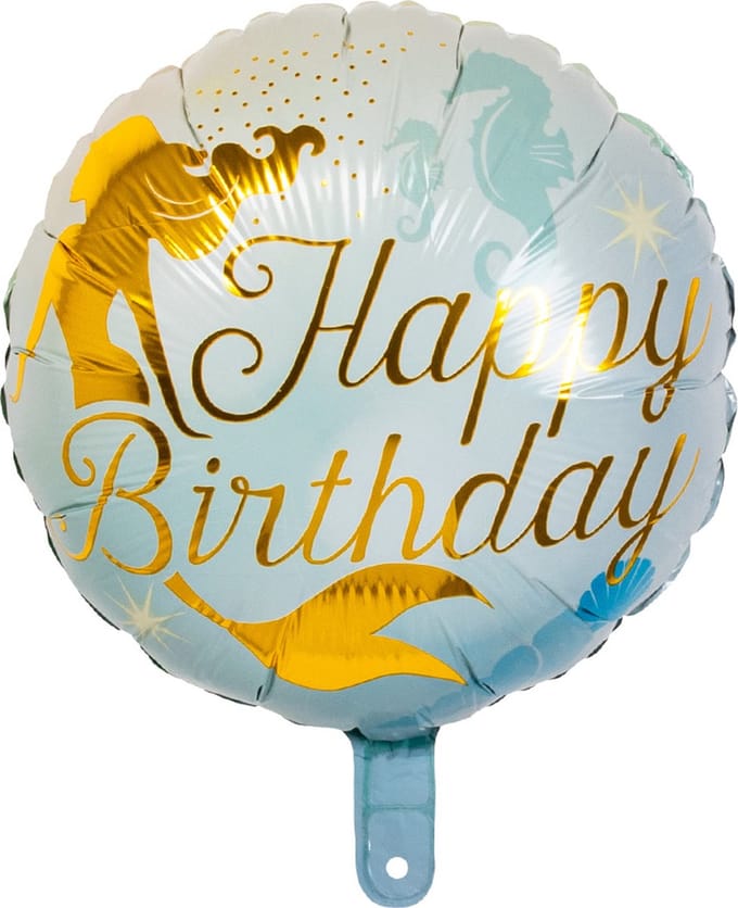 Boland - Folieballon Zeemeermin 'Happy birthday' - Multi - folieballon