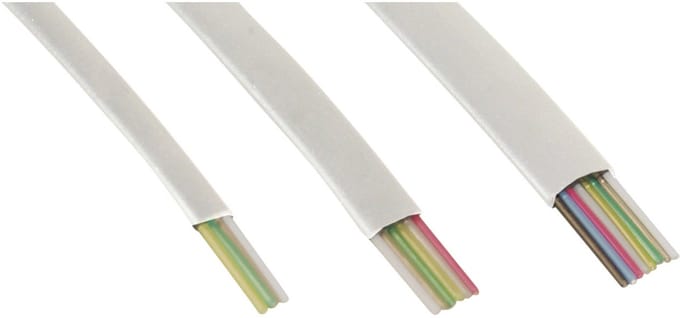 InLine® modulaire kabel, 6-aderig plat lint wit, 100m ring