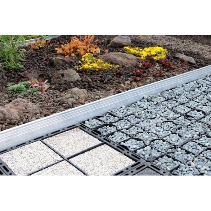 Borderrand aluminium 14cm x 100cm, ultra sterke | Gazonrand | Kantopsluiting, 1 stuk