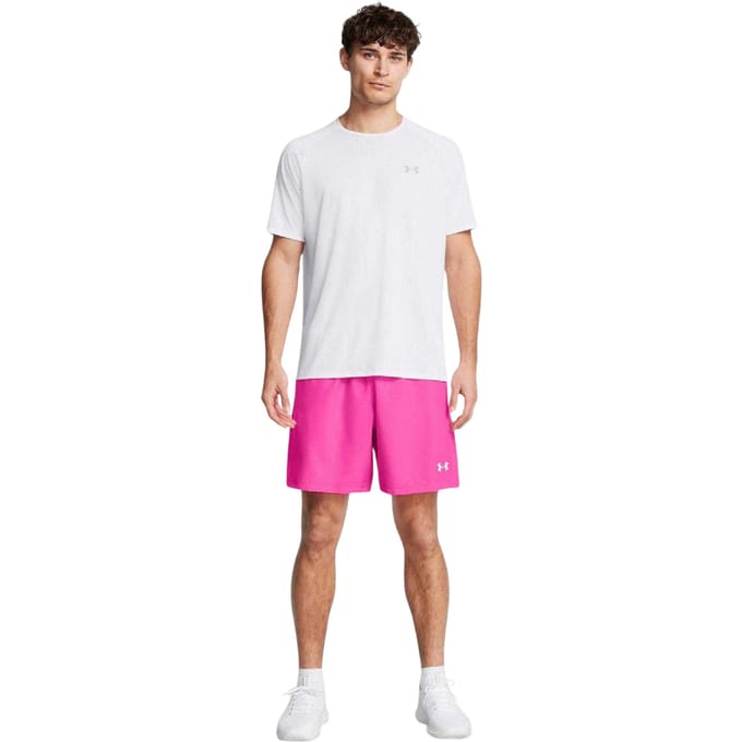 Under Armour Heren HalfBack Shorts met reliëf (Roze)