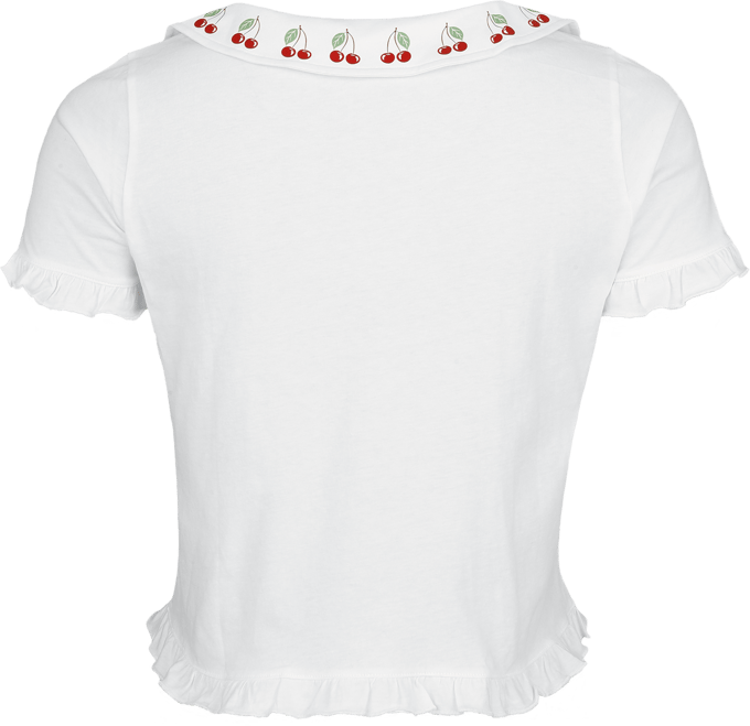 Pussy Deluxe - Rockabilly Blouse - Mon Chéri Binding Blouse - S tot XXL - voor Vrouwen - wit