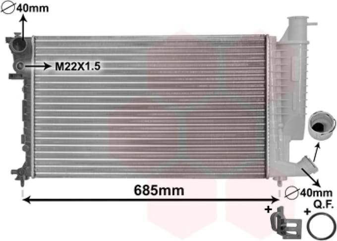 Van Wezel - RADIATOR VOOR CITROEN XSARA 1997-2000 133045