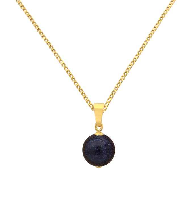 ARLIZI 2078 Ketting blauw goudsteen hanger - verguld - 46 cm