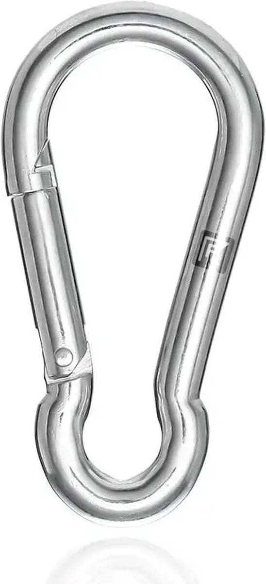 Fyveli - Karabijnhaak RVS - M8 x 8 cm - Verchroomd
