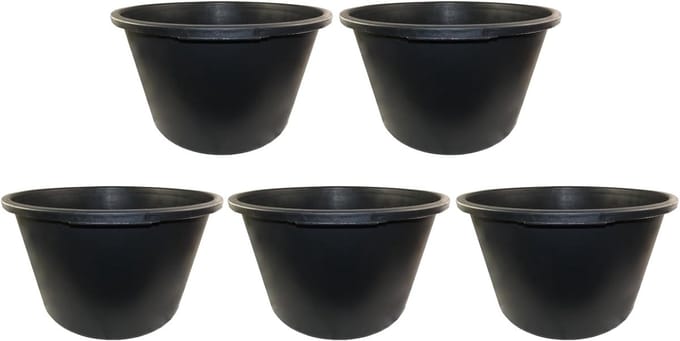 Ronde Mortelbak 65 Liter voor Tuin en Bouw - Set van 5