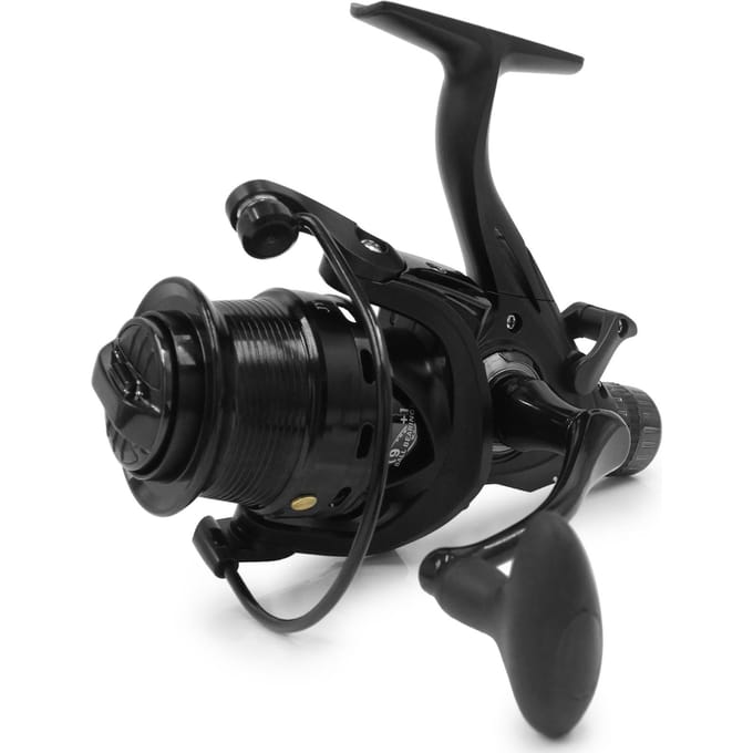 Moulinet de pêche 9+1BB Ratio de vitesse avec système de freinage double Moulinet tournant fluide avec double bobine Poignée interchangeable black