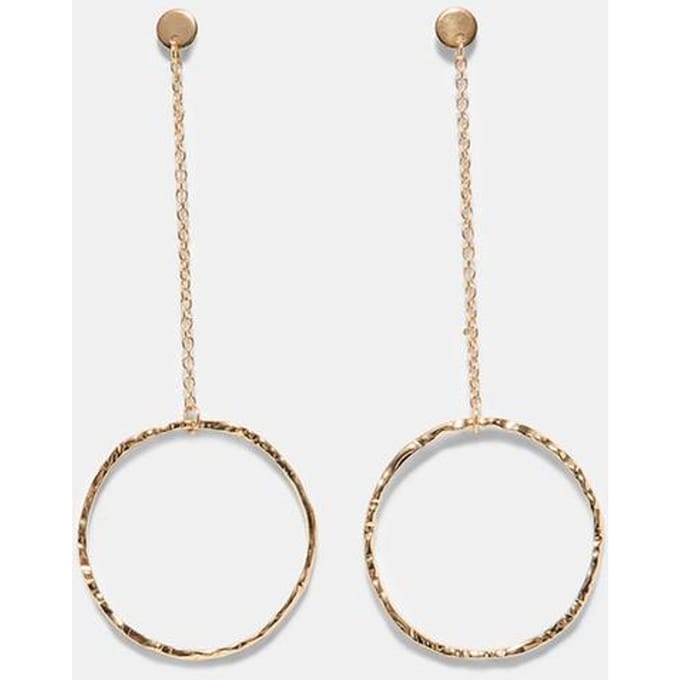 Stradivarius Lange cirkelvormige oorhangers  Goud OS