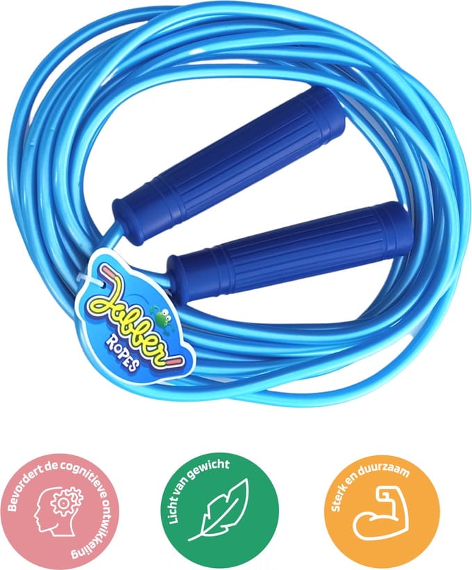 Jobber - Lang springtouw - Kinderen - Verstelbaar - 5 meter - Blauw