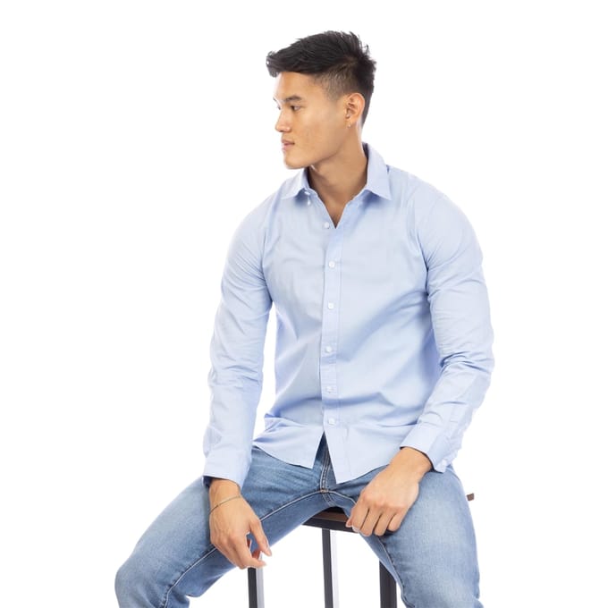 Peter Werth Heren Regular Shirt Met Lange Mouwen (Lichtblauw)