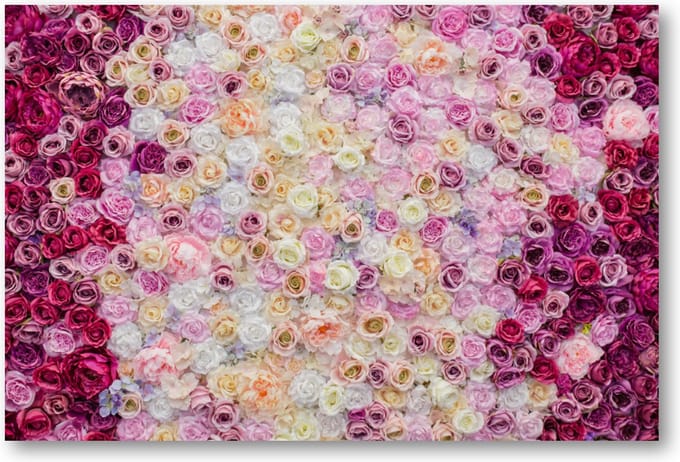 Rozenmix - 90x60 Canvas Liggend - Bloemen