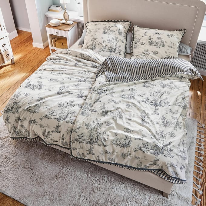 LOBERON Beddengoed Felencio wit/blauw