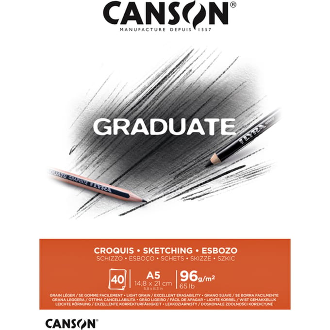 Canson Schetsboek Graduate Croquis - A5 - 96 gram - 40vel