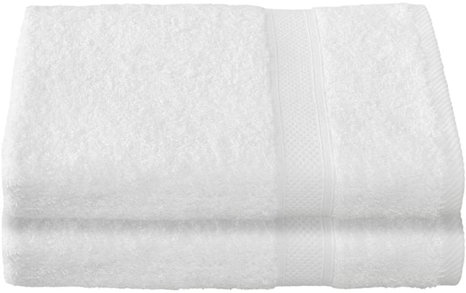 De Witte Lietaer Badhanddoek Stephanie White - Set 2 stuks - 70 x 140 cm - Wit - Katoen