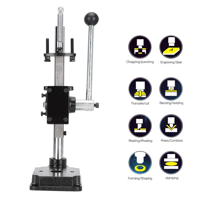 Mini Handmatige Ponsmachine Handgebruik Hakken Stil Leer Stempelen Gatenmaker gray