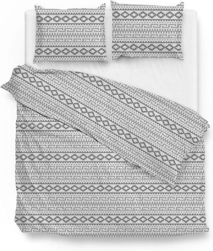Zo! Home Kriti Dekbedovertrek - Flanel - Lits-jumeaux - 260x200/220 cm - Grey