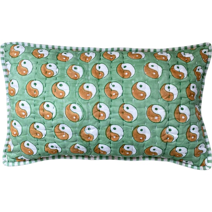 Unknown Stories - Kussenhoes Yin Yang Groen - 30 x 50 cm