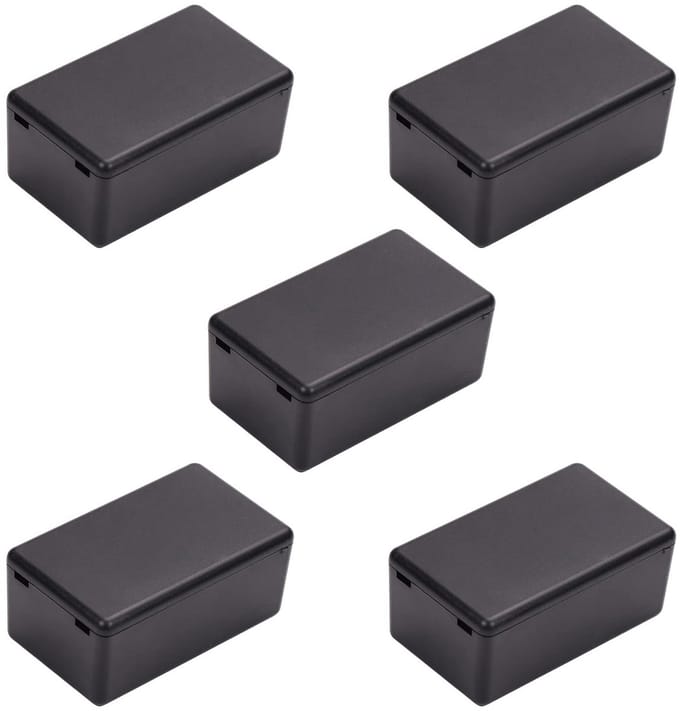 5 Stuks Zwarte ABS Elektrische Projectbehuizing Aansluitdoos 60x36x25mm