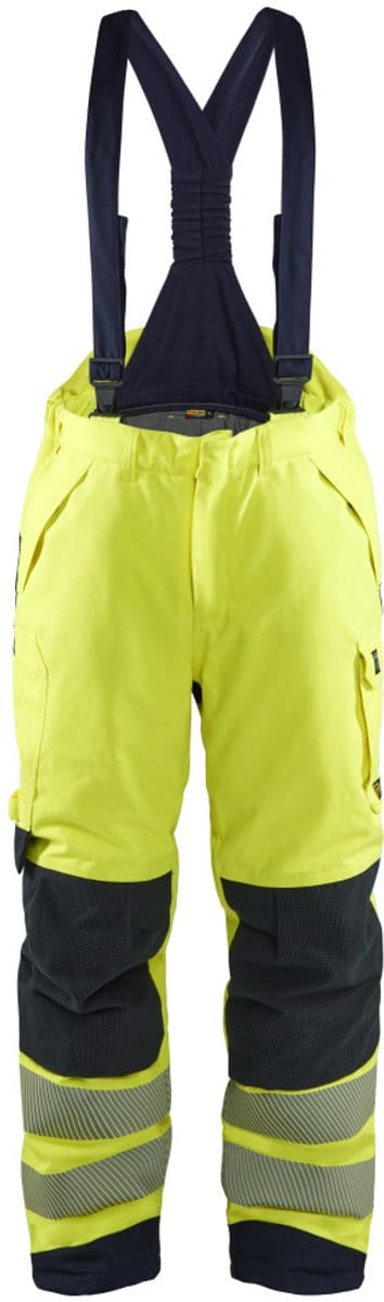 Blaklader 1817-1534 Multinorm Winter bretelbroek - High Vis Geel/Marineblauw - M
