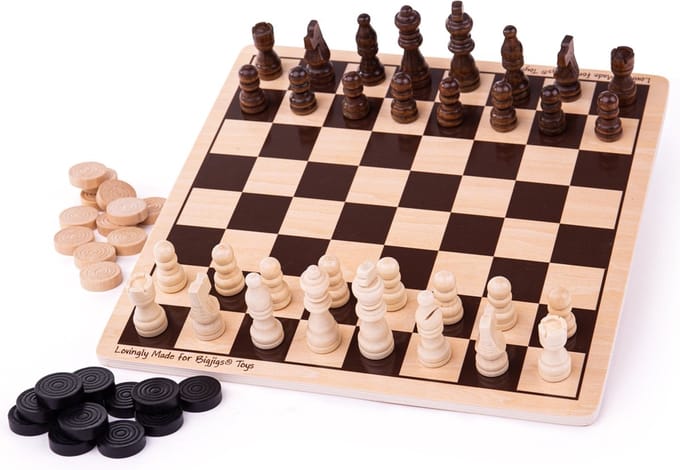 Spel - Dammen & schaken set