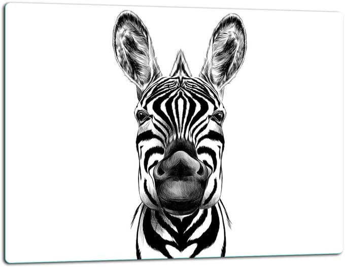 TMK ArtDeko - Snijplank - 52x40cm - Glas - Zebradesign