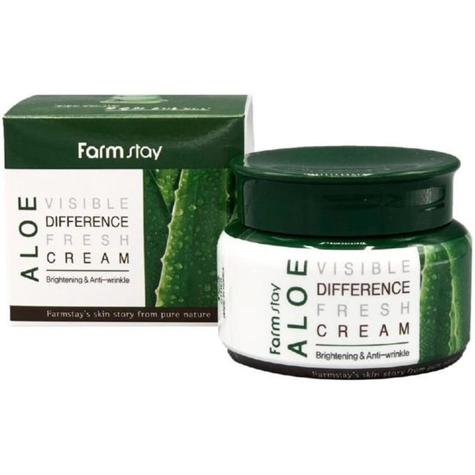 Farm Stay Aloe Visible Difference Fresh Cream 100g +RANDOM GIFT black