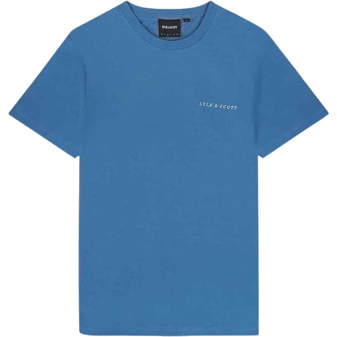 Lyle Scott geborduurd logo Riveria blauw T-shirt