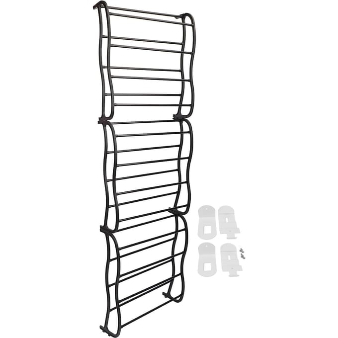 Over de Deur Schoenrek 12 Niveaus Wandgemonteerd Schoenorganizerrek Multifunctionele Combinatie Schoen black