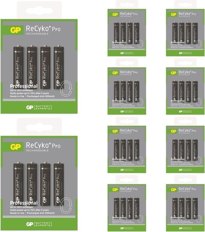 40 Stuks (10 Blisters) - GP R03/AAA ReCyko+ Pro Professional 800mAh oplaadbaar
