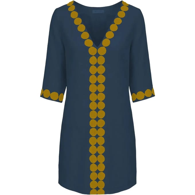 Korte linnen jurk voor vrouwen Haris Cotton
