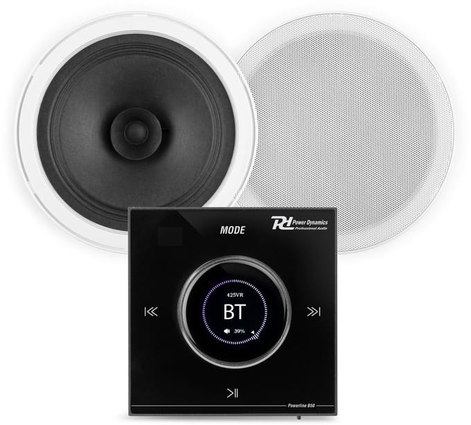 Power Dynamics badkamer speakers inbouw set - Speakers voor badkamer met Bluetooth B50B versterker