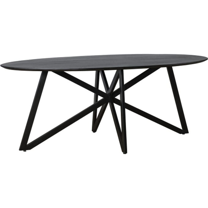 Livingfurn - Zwart Eetkamertafel Oslo - Web - Acasia Hout - 200 cm