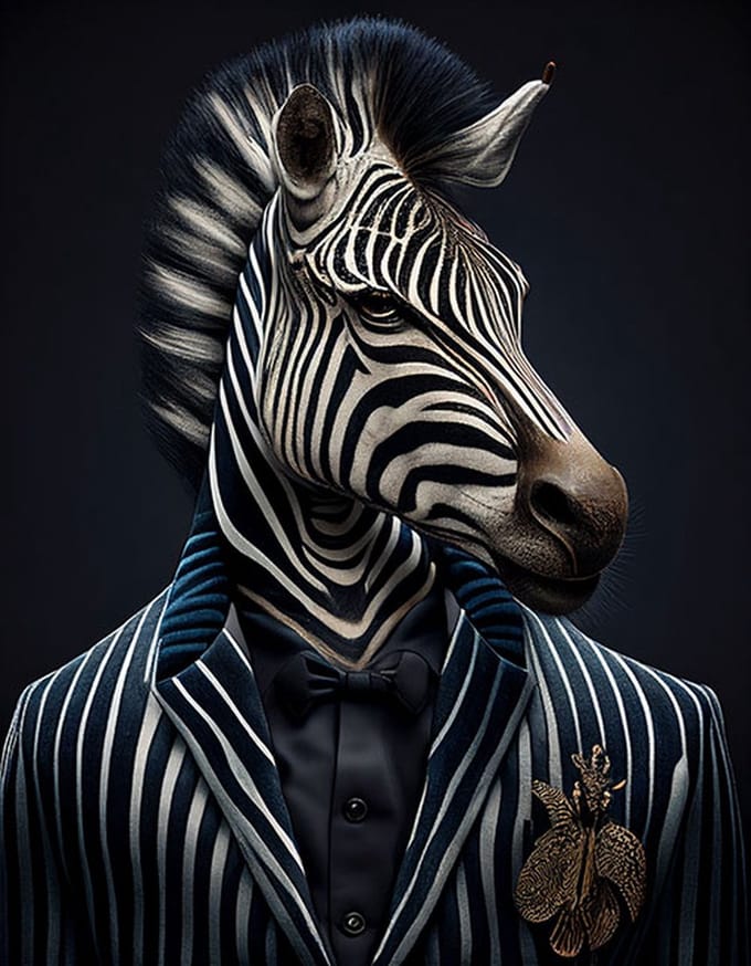 AI - Woondecoratie - Poster - Dieren - Zebra - Pak - 17 - 30 x 40 cm