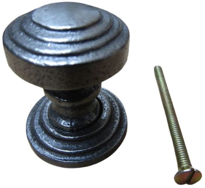 Rimmed with Backplate Cabinet Knob Antique Iron 32mm