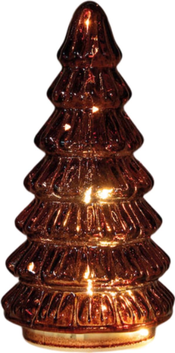 Anna's Collection - Kerstboompje glas 10led op batterij met timer 1 - kerst - lamp - cadeau - cadeautip