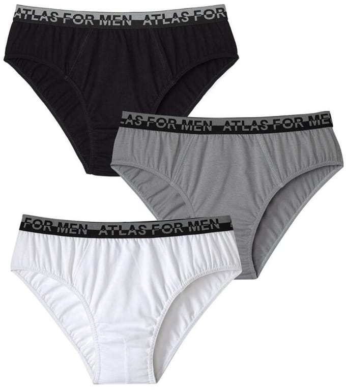 ATLAS FOR MEN - Set van 3 comfortabele slips - Heren - Verkrijgbaar in grote maten - M