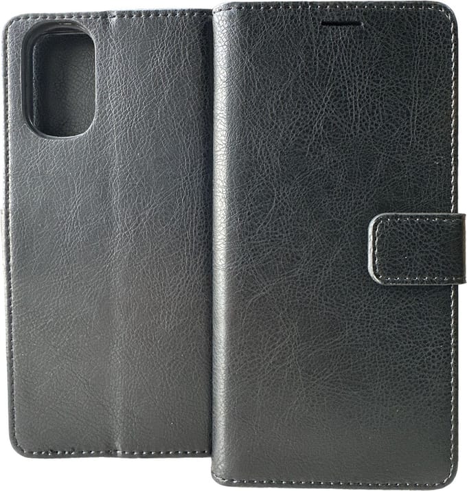 Portemonnee Bookcase Hoesje Geschikt voor: Motorola Moto E32 / E32s - Zwart
