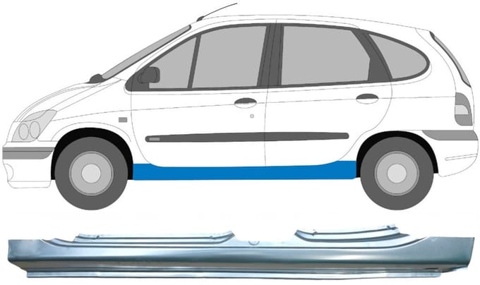 Volledige dorpel voor Renault Megane I Scenic 1995-2003 / Links